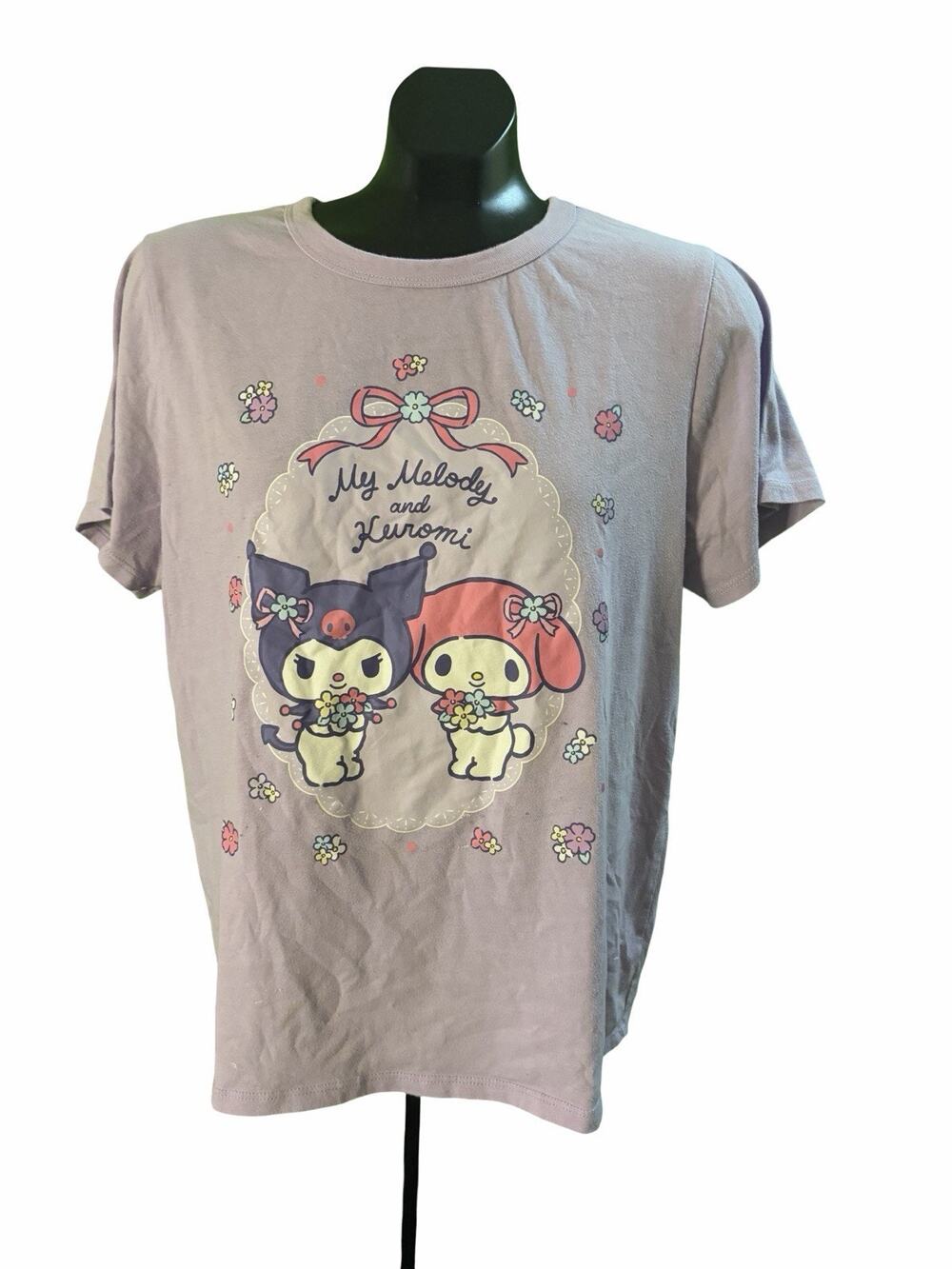 Sanrio My Melody & Kuromi Graphic Tee – Lavender Short Sleeve (Size L)
